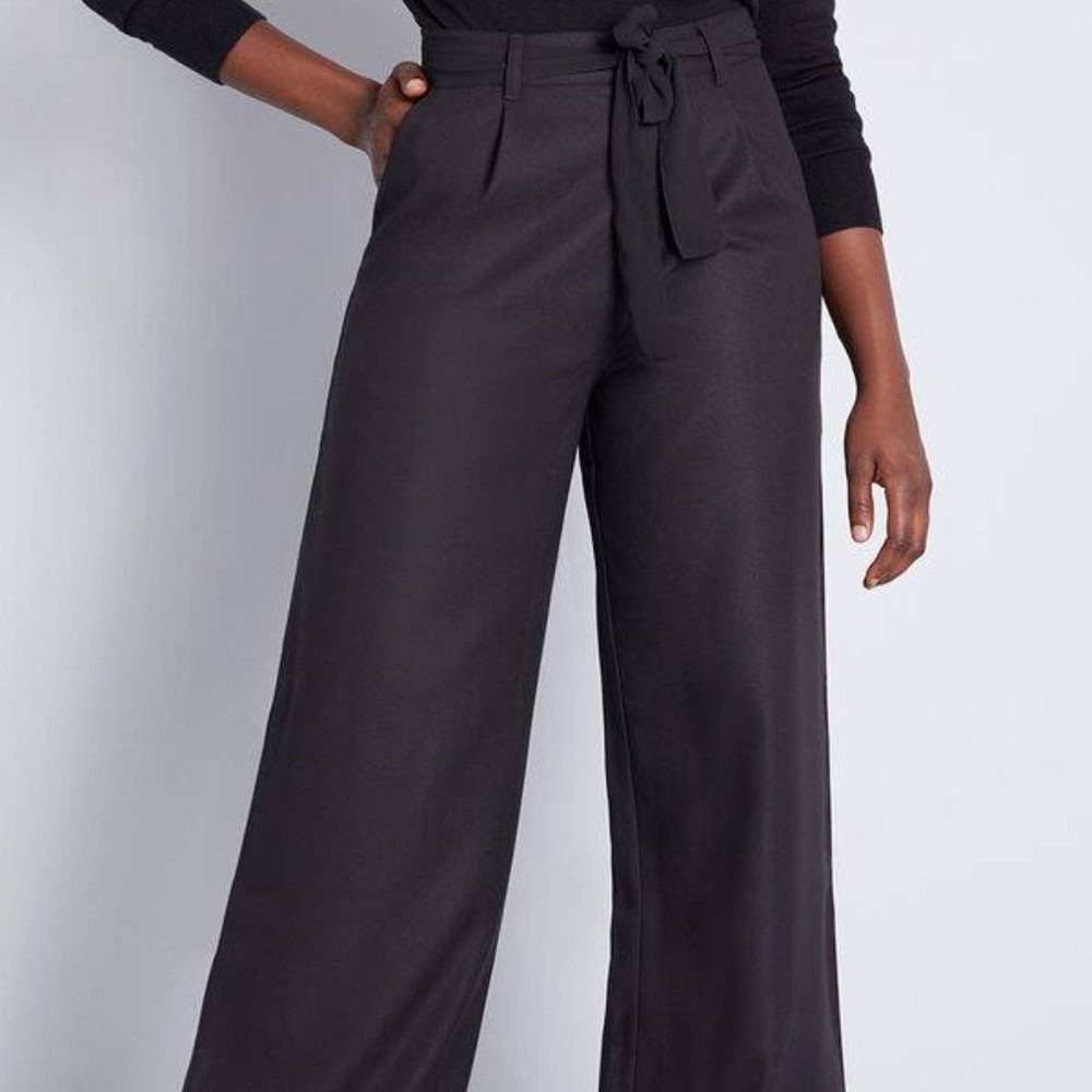 ModCloth Savannah Wide Leg Pants 24 Black